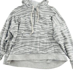 American Eagle Women's size Medium Sweatshirt Hoodie Zebra Gray Ahhh-mazingly so